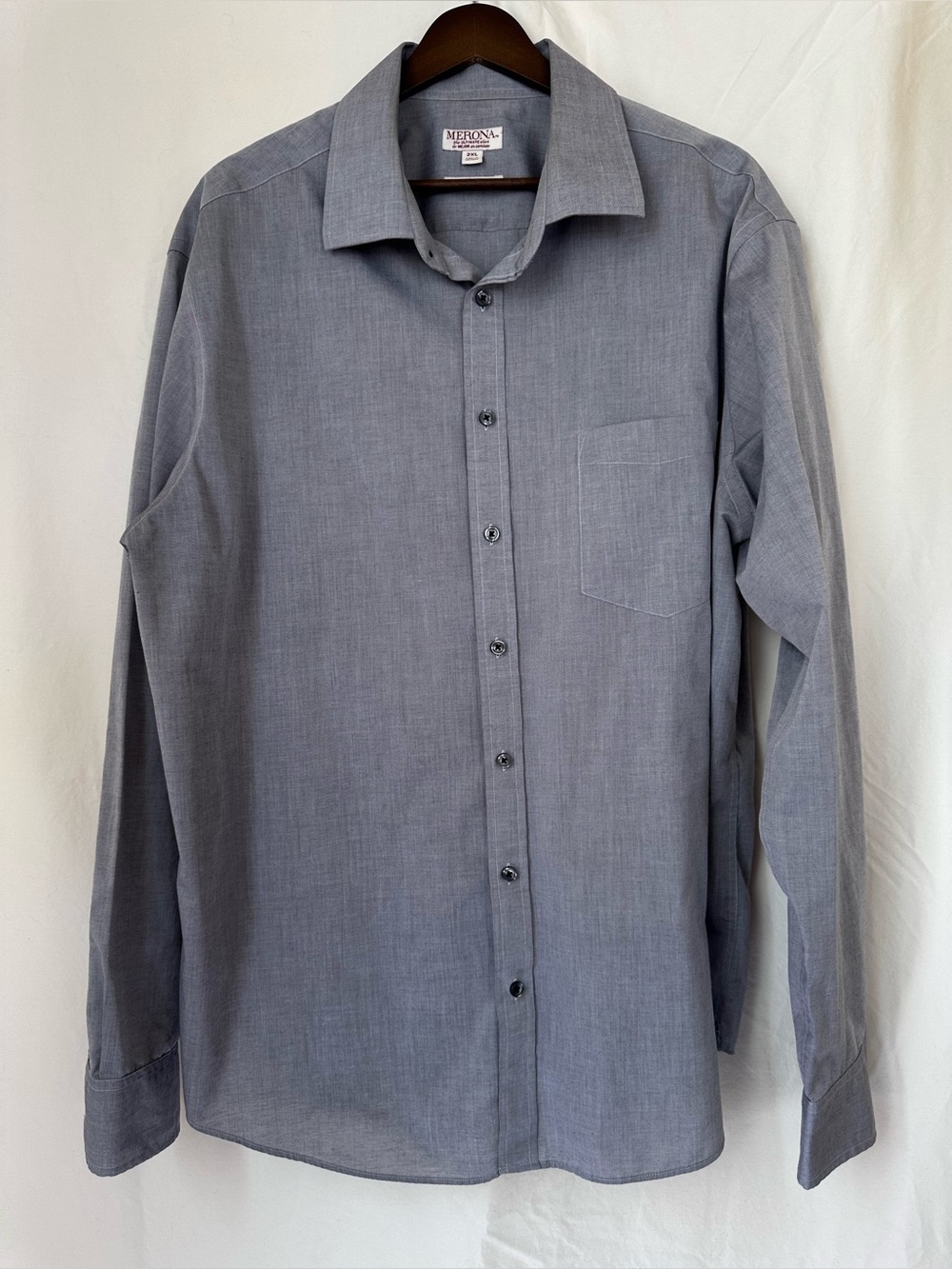 Merona Men’s Grey Long-Sleeve Dress Shirt